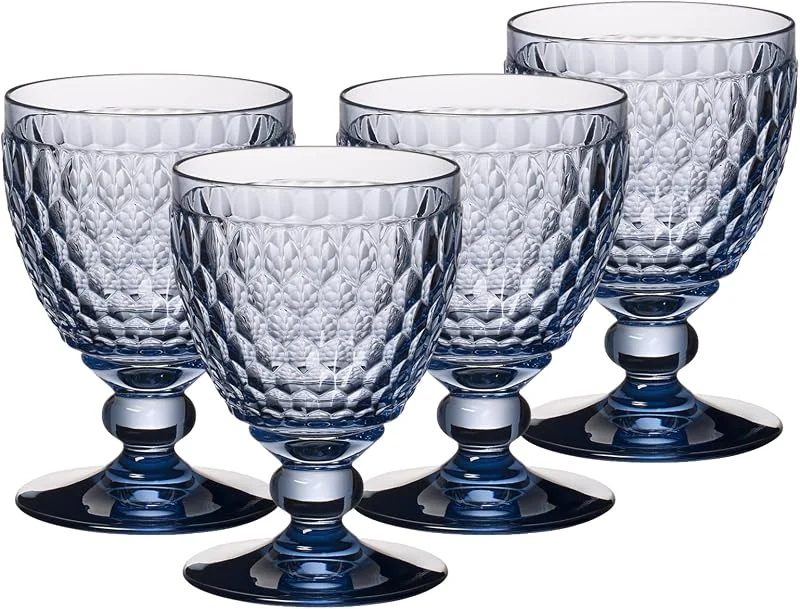 Visita la tienda de Villeroy & Boch Villeroy & Boch Boston Coloured - Juego de 4 copas de vino tinto, color azul — Vino y mesa festiva