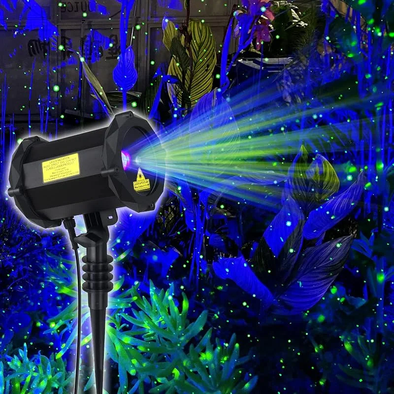 Dalanpa Luces de jardín de luciérnagas, proyector de estrellas de Navidad con nebulosa azul, luces de pared para exteriores, iluminación decorativa para jardín y hogar — Luces Navidad