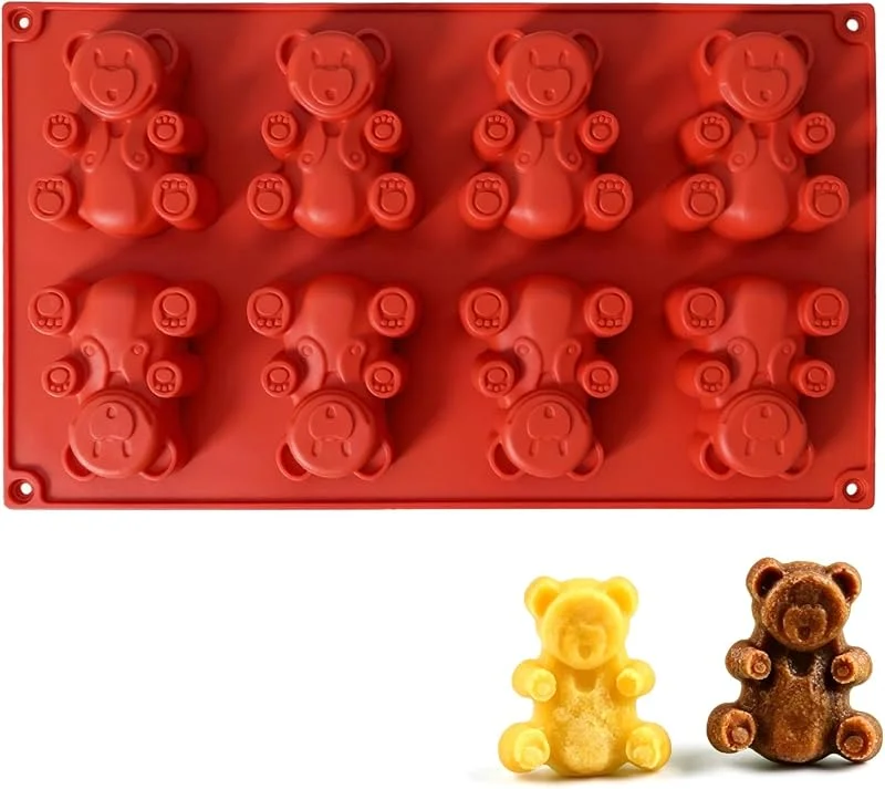 Veruydita Moldes de Silicona Antiadherentes Premium - Molde de Repostería para Tartas, Galletas, Caramelos, Chocolate, Jabón, Hielo - Diseño de Oso - Flexibles, Multifuncionales y Aptos para Lavavajillas - Mate — Hogar y cocina