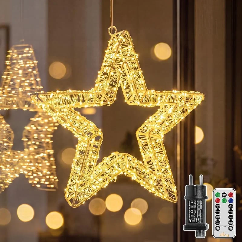 Ollny Iluminación de Navidad exterior Ø30 cm 1440 LED estrella de Navidad — Decoracion Navidad