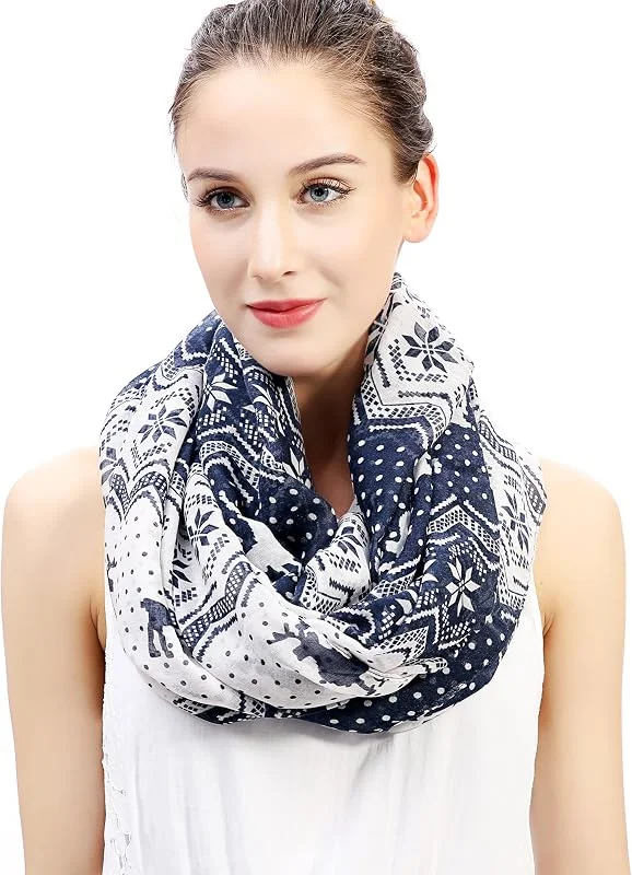 Lina & Lily Bufanda Infinita Snood de Patrones de Navidad — Ropa Navidad