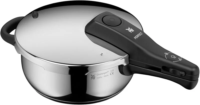 WMF Perfect - Olla Rápida Ø 22 cm de Diámetro de 3 Litros, Con Protección Contra Llamas, Acero Inoxidable Cromargan Apta para Inducción — Vino y mesa festiva