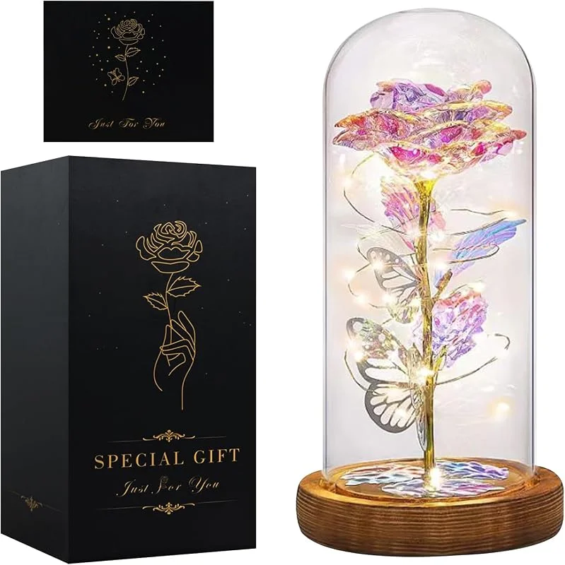 Seachrgif Rosa Eterna Rosa, Regalos Originales para Mujer, Ella, Mamá, Abuela, Esposa — Adviento y mesa