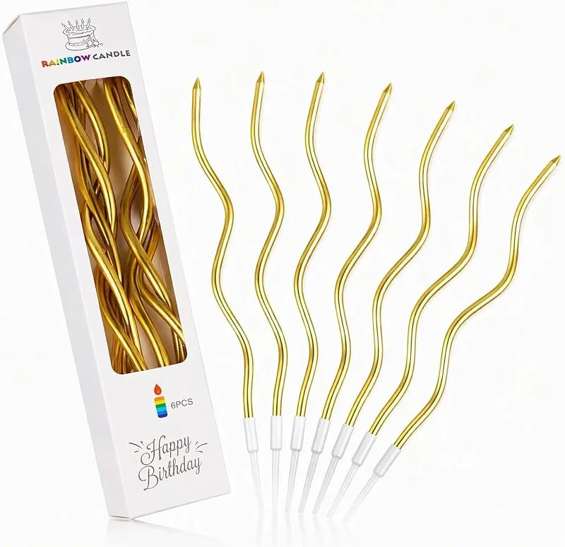 Maehihw 60 Piezas Velas de Cumpleaños en Espiral con Soportes — Cena a la luz de velas