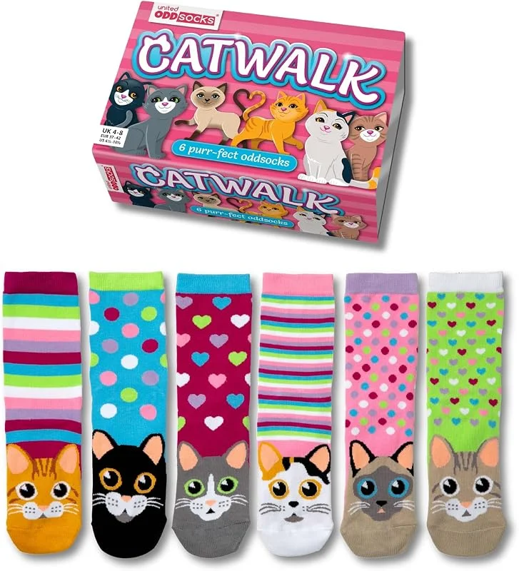 Visita la tienda de United Oddsocks United Oddsocks Catwalk Caja Regalo, 6 calcetines desparejados para mujer — Ropa Navidad