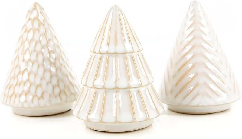 Visita la tienda de Logbuch-Verlag Logbuch-Verlag Figuras árbol Navidad cerámica, 3 Unidades: decoración navideña Blanca Estilo escandinavo, Adornos Elegantes para Mesa y Ventana, árboles Decorativos Invierno y Adviento, 10 cm — Decoracion Navidad