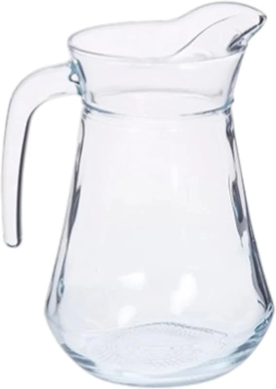 Makio M Jarra de Vidrio Transparente con Asa, diferentes medidas, Apta para Lavavajillas, Estilo Moderno (1, 5 Litros Ovalada) — Vino y mesa festiva