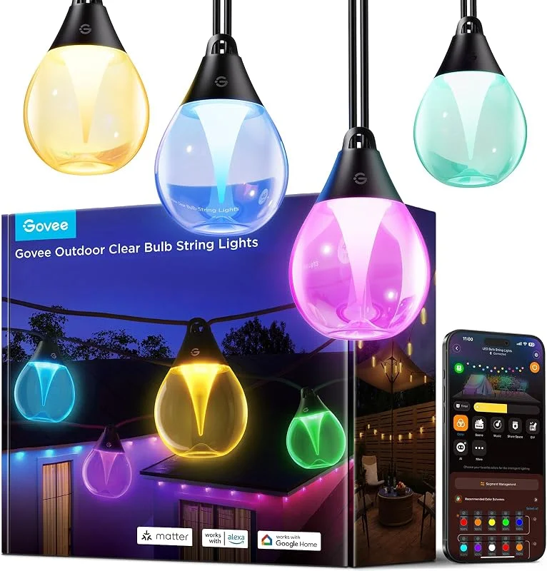 Visita la tienda de Govee Govee Guirnalda de Luces Para Exteriores 15m, RGBWIC con 16M de Colores — Luces Navidad