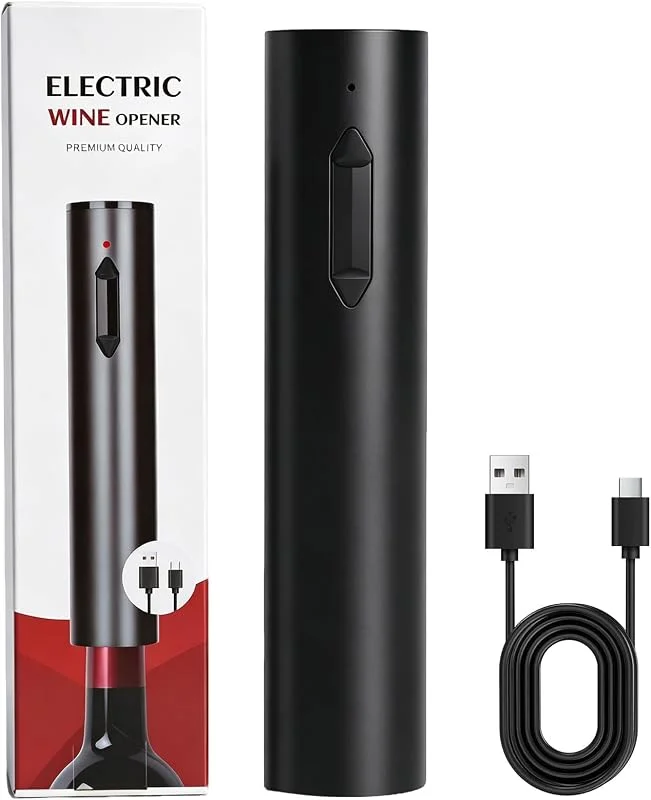loxeu Sacacorchos Eléctrico Recargable USB-C Abrebotellas Automático Negro — Vino y mesa festiva