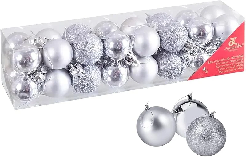 Visita la tienda de Xcdhemde 32 Bolas de Navidad 3cm Plata Bolas Navideñas de Plástico — Decoracion Navidad