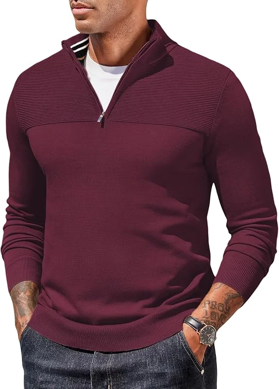 Visita la tienda de COOFANDY COOFANDY Jersey de Cuello Alto para Hombre con Cremallera — Ropa Navidad
