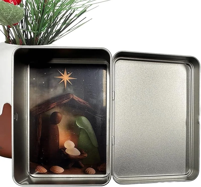 Generico Figuras Del Belén Religiosas Artesanales Con Vidrio De Mar — Decoracion Navidad