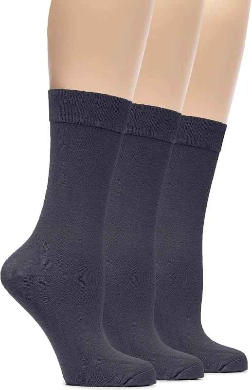 Visita la tienda de Hugh Ugoli Hugh Ugoli Calcetines de Media Caña Mujer de Bambú Suaves, 3 Pares, Calcetines Finos para Negocios, Pantalón y Uso Casual, Talla: 36-39, 39-43 — Ropa Navidad