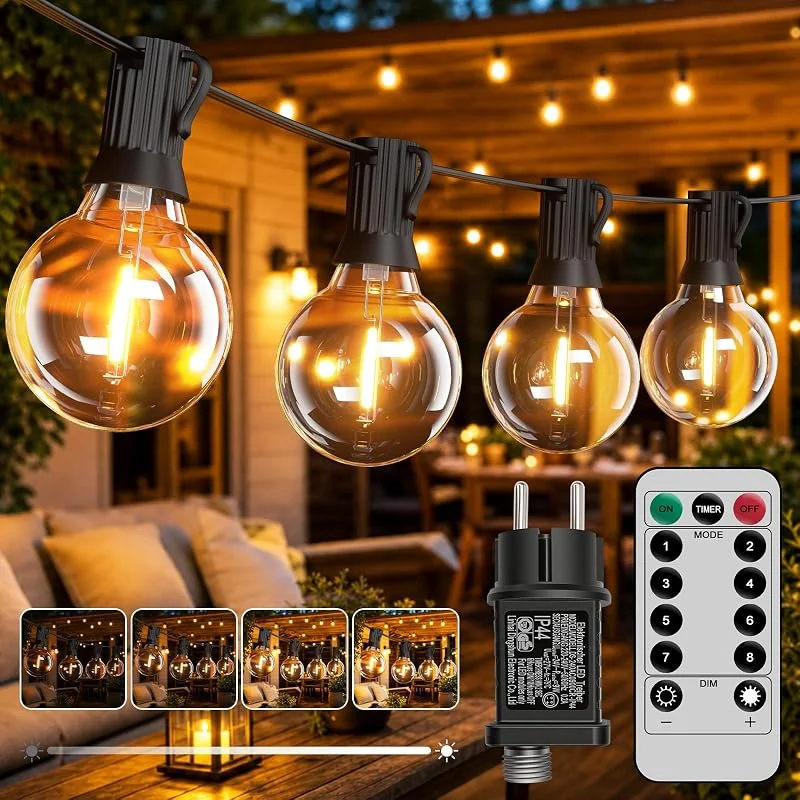 Hoteril Guirnalda Luces Exterior 30M G40 Guirnaldas Luces Exterior 42+2 LED — Luces Navidad
