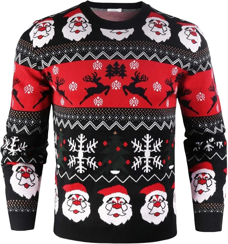 Visita la tienda de iClosam iClosam Suéter Navidad Unisex de Punto con Cuello Redondo para Invierno — Ropa Navidad