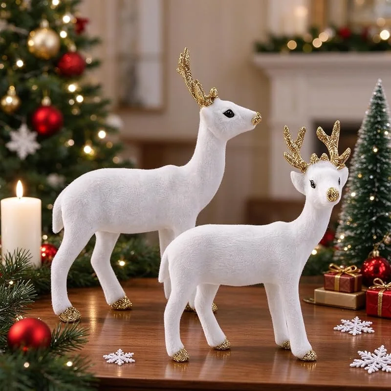 Larfraecy 2 figuras de reno de Navidad — Decoracion Navidad