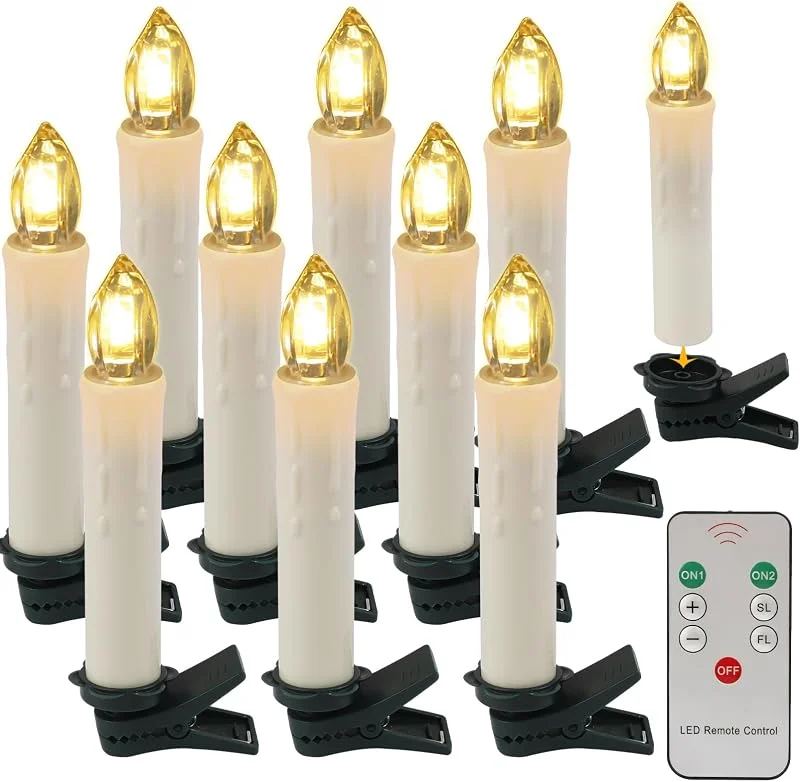 EuroFone Luces de LED Multifuncionales Luces de Navidad Decorar con Control Remoto, Clips, 10pcs, set (Warm white-W6) — Luces Navidad