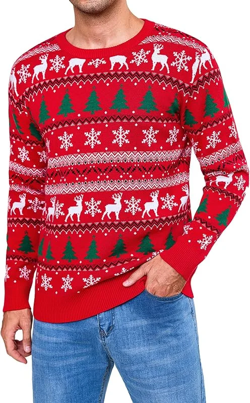 Visita la tienda de Gyabnw Gyabnw Jersey de Navidad Hombre de Punto Manga Larga Cuello Redondo — Ropa Navidad