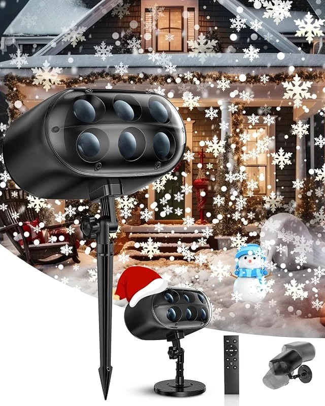 CAVWVTYU Proyector de copos de nieve de Navidad, proyector dinámico LED ajustable con mando a distancia, impermeable (IP65) para exteriores, ideal para Navidad, bodas, fiestas, jardín — Luces Navidad