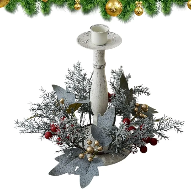 Generic Anillos de vela de Navidad, decoración de candelabro, anillos de vela de Navidad para cónicos, para porche, armario, centro de mesa, , hogar — Cena a la luz de velas