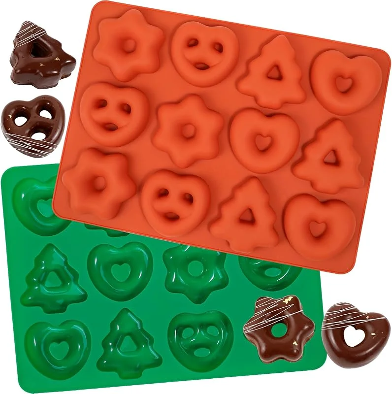 webake 2 moldes de silicona para pan de jengibre, para árbol de Navidad — Hogar y cocina