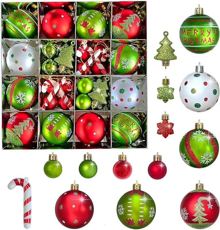 Mailfull Set de 46 Adornos Navideños Bolas de Navidad con Temática de Elfos — Decoracion Navidad