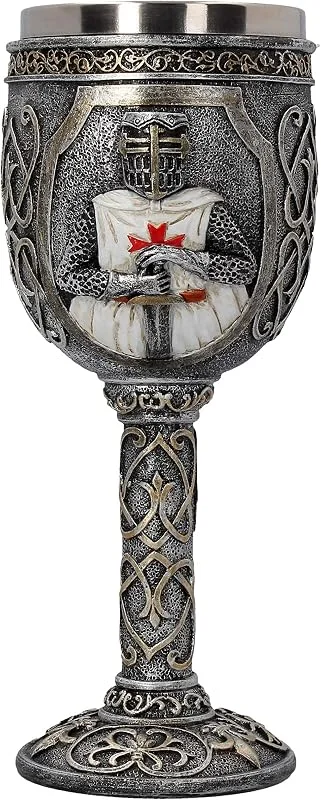 Nemesis Now Copa templaria de 22 cm, color gris — Vino y mesa festiva