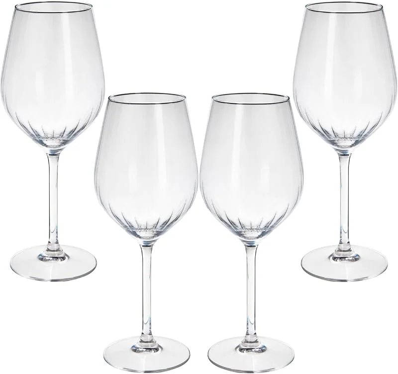 Visita la tienda de WELL HOME MOBILIARIO & DECORACIÓN WELL HOME MOBILIARIO & DECORACIÓN Juego de 4 Copas de vino de 500ml Diseño de rayas Ø6, 3x23, 2cm — Vino y mesa festiva