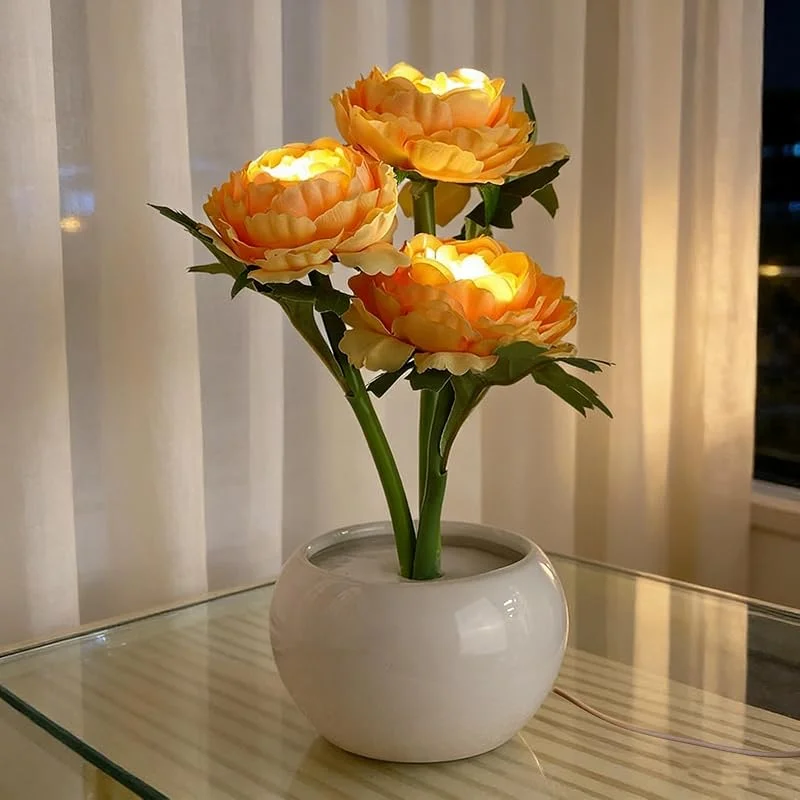 Visita la tienda de Richaa Luces de flores de peonía, lámpara de mesa decorativa para el dormitorio, regalos para mujeres, novias, esposas y madres, perfecta para el día de la madre, día de San Valentín, cumpleaños y — Cena a la luz de velas