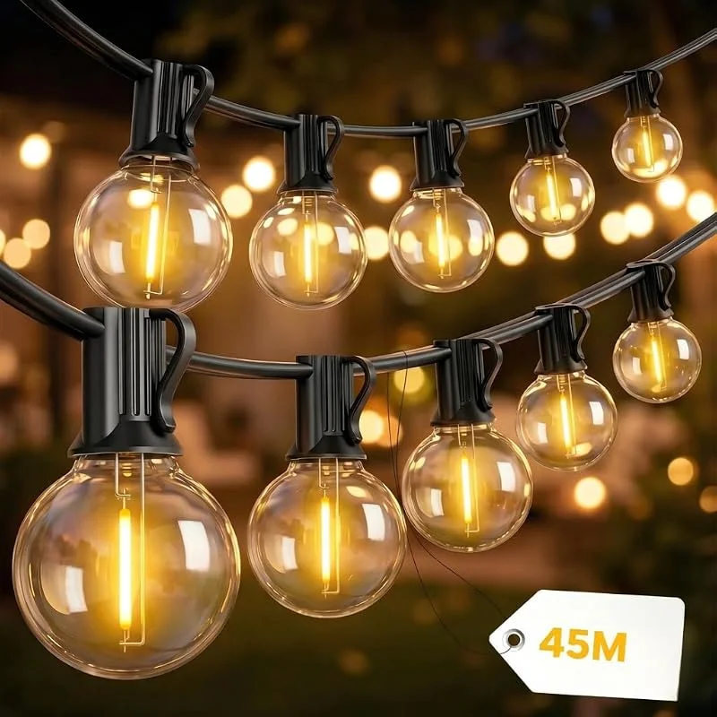 Visita la tienda de Yuucio Guirnalda Exterior 45M G40 IP44, 75+3 Bombillas Inastillables 2700K — Luces Navidad