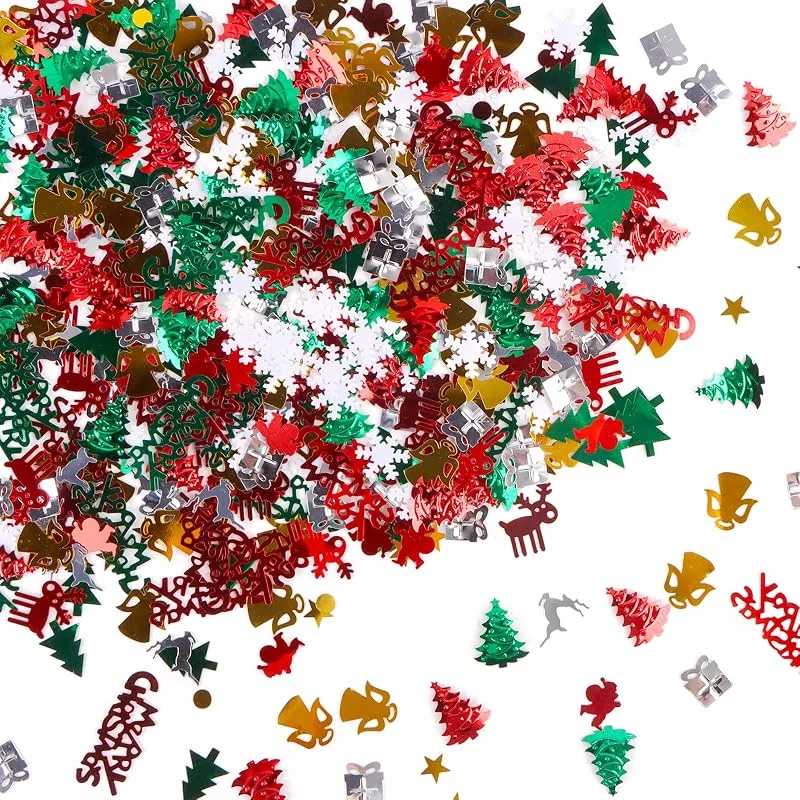 SUPRROW Lote de 500 confeti multicolor de Navidad para decoración de mesa, copos de nieve — Adviento y mesa