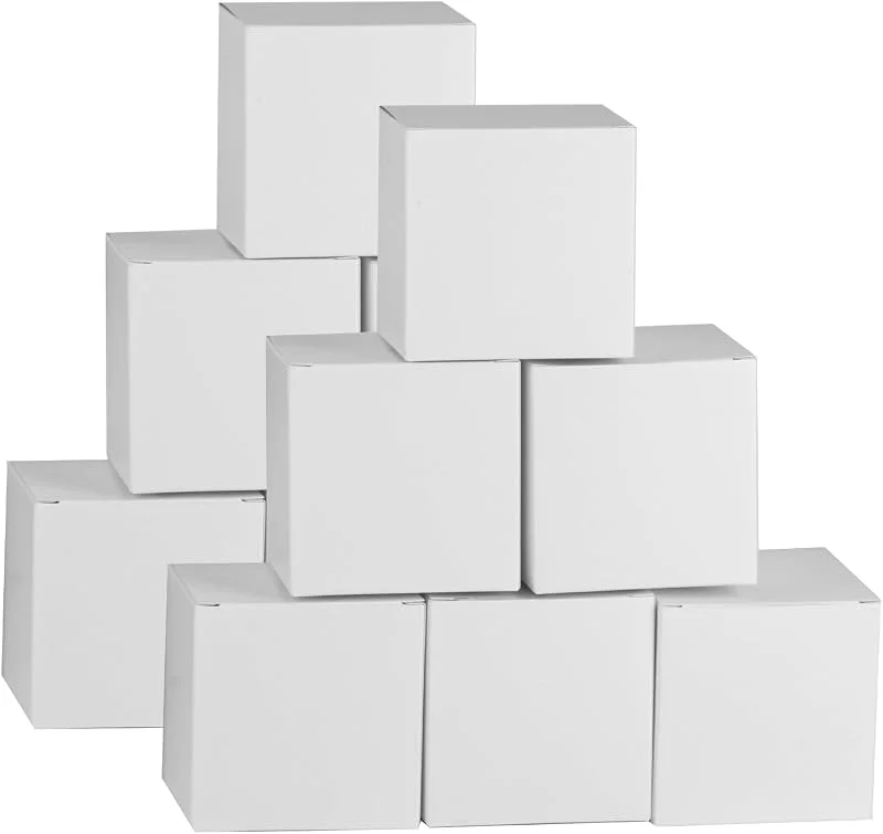 QiXinGYL 12 cajas de regalo pequeñas blancas con tapas, cajas de cartón para regalo de cumpleaños, boda, Navidad, dama de honor, 10 x 10 x 10 cm — Envoltorio regalo