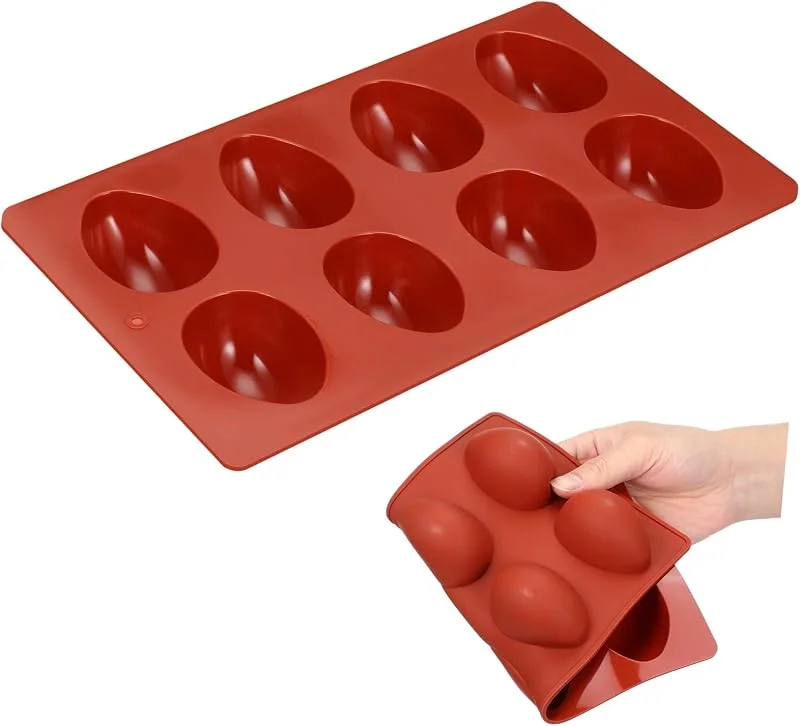 BESTOYARD 8 Forma De Hacer Chocolate Favores De La Fiesta De Pascua Moldes De Silicona En Forma De Huevo Chocolate Bricolaje Huevo De Pascua De Silicona De Cacao Conejos Vela — Hogar y cocina
