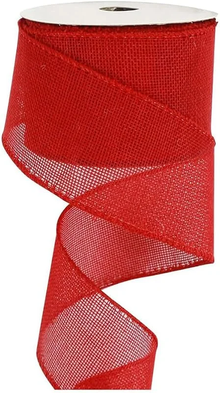 GreatRise Cinta de Yute Vintage de Lino de Arpillera 4 cm x 5 Metros - Decorativa para Regalos, Navidad, Boda, Cumpleaños, Hogar, Fiestas - Roja — Envoltorio regalo