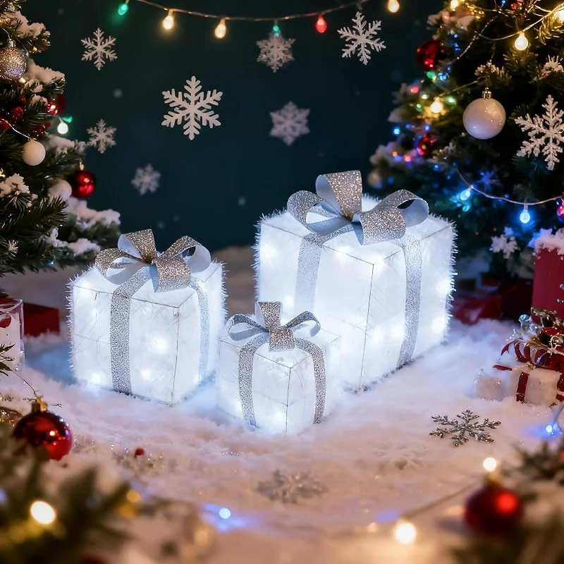 Visita la tienda de CCLIFE CCLIFE Cushhom - Juego de luces LED para decoración navideña, color blanco frío — Envoltorio regalo