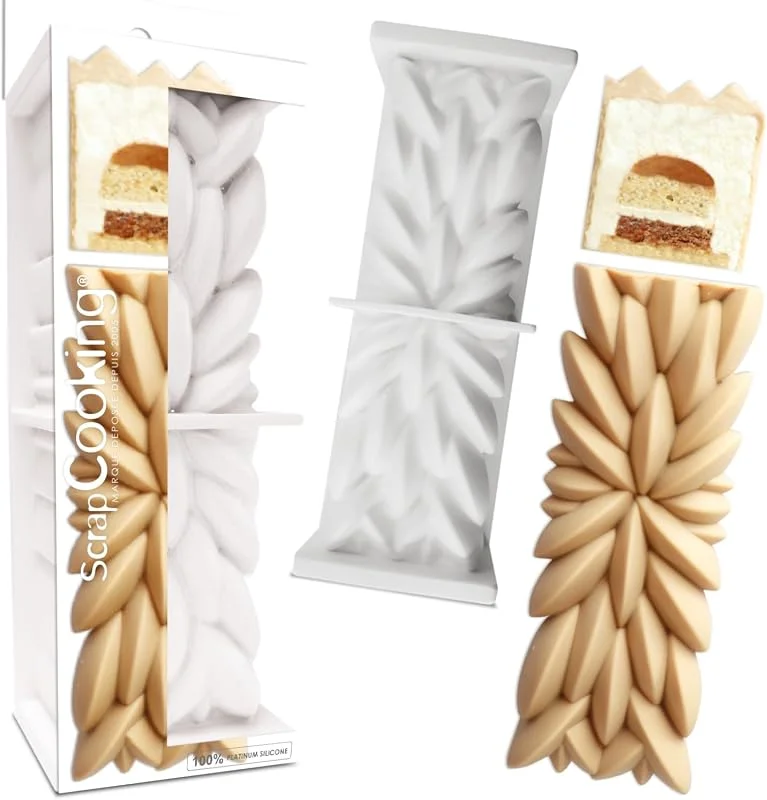Visita la tienda de ScrapCooking ScrapCooking - Molde Silicona para Tartas “Instant” - Molde Relieve 3D - 25 x 8 x 8 cm - Calidad Profesional - Original Molde de Pastelería Navidad - Con Receta - Blanco - 2893 — Hogar y cocina