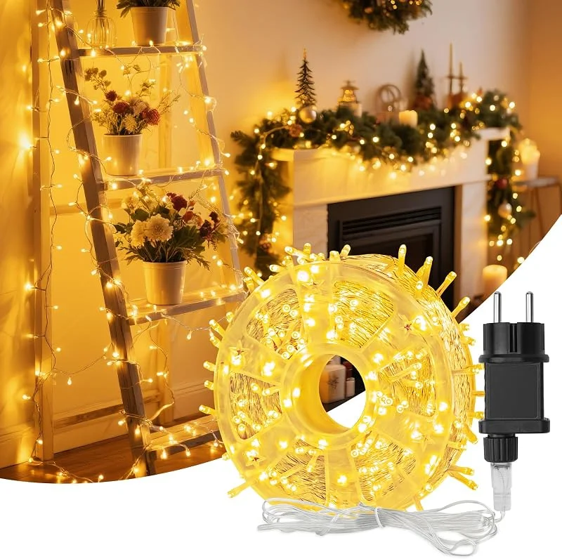 Hoteril Luces Navidad Exterior, 33M 300 LEDs Decoracion Navidad, Guirnalda de Luces LED Impermeables, Ideal para Jardines, Fiestas, Navidad, árboles de Navidad y Bodas