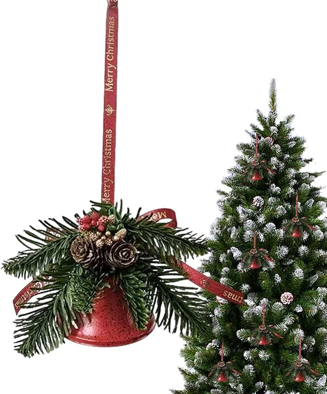Generic Campanas de Navidad Festivo con y Agujas de Pino — Decoracion Navidad