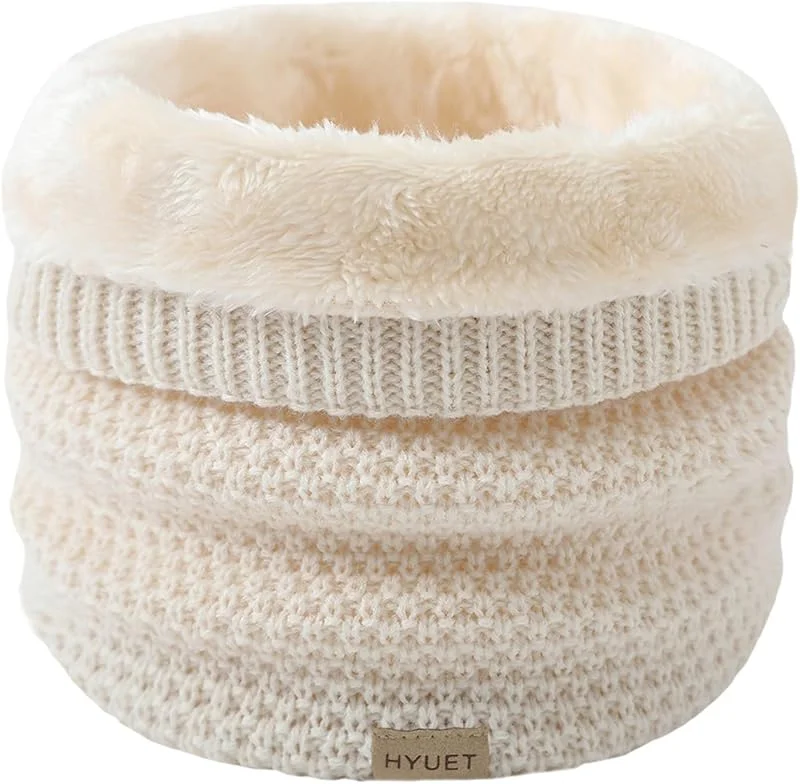 HYUET Bufanda Circular de Punto Grueso Calentador de Cuello Suave Forro Polar Bufanda Térmica Tubo para Cuello Esquiar Motocicleta Bicicleta Senderismo Hombres Mujeres Invierno — Ropa Navidad