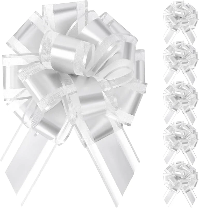 poeland 6 lazos para tirar, lazos de 6 pulgadas para envolver regalos, lazo de regalo grande para embalaje de regalos, decoración de fiestas, cinta de coche de boda, día de San Valentín, decoraciones — Envoltorio regalo