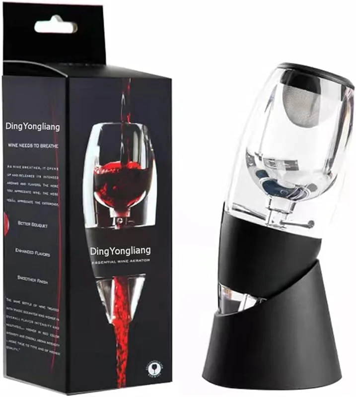 Ding Yongliang Decantador de vino rápido rojo con soporte y filtro — Vino y mesa festiva