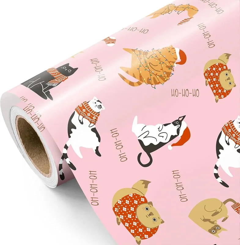Visita la tienda de RUSPEPA RUSPEPA Papel De Regalo Navideño Con Diseño De Gato - Mini Rollo - 43, 2 Cm X 5 M - Adorable Papel De Regalo Con Diseño De Gatitos Para Y Fiestas. — Envoltorio regalo