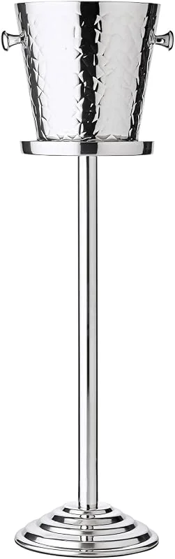 Visita la tienda de EDZARD EDZARD Champanera Capri con soporte (H 83 cm, Ø 22 cm), acero inoxidable — Vino y mesa festiva