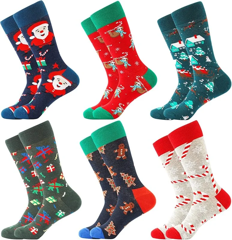 Visita la tienda de BONANGEL BONANGEL Calcetines Funky para Hombre, Calcetines Navideños Hombre 39-46 — Decoracion Navidad