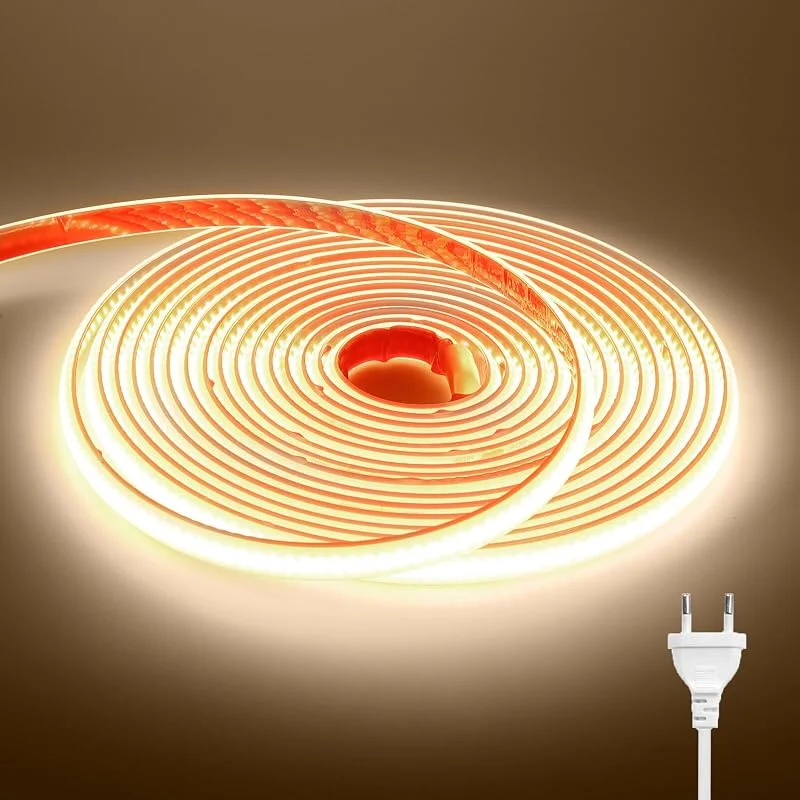 Wisada Tira LED silicona 288 LEDs, m, 220V impermeable flexible Guirnaldas luminosas LED COB CRI85+ 1M Blanco Natural 4000K uniforme sin puntos oscuros decoración para dormitorio armario y cocina — Luces Navidad