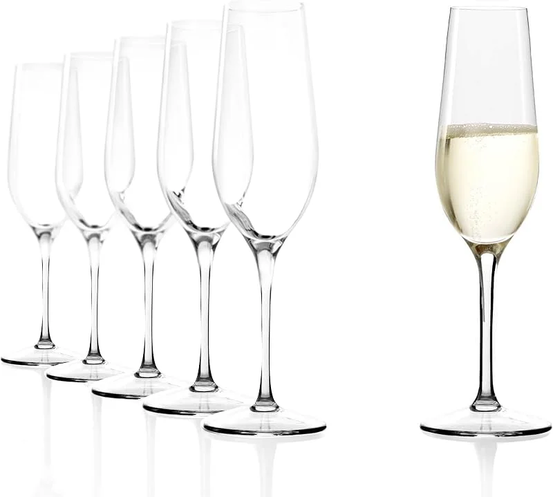 Stölzle Lausitz Copas de Champagne Event Set de 6, 195 ml – Elegantes Copas de Cristal para Prosecco, Cava y Espumosos – Resistentes, Aptas para Lavavajillas, Hechas en Alemania — Vino y mesa festiva