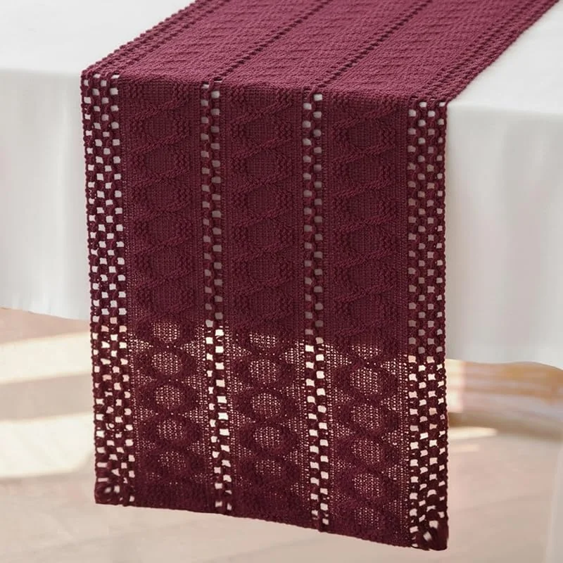 Brylleii Camino de Mesa Algodón Lino Bohemio Centro de Mesa Macramé 30x150 — Hogar y cocina