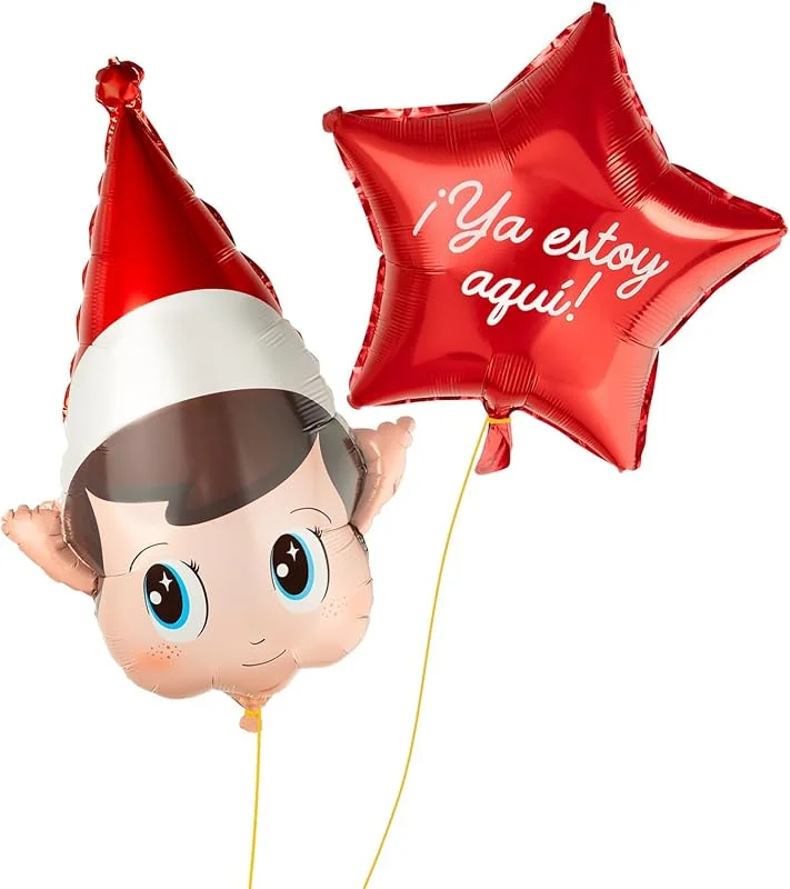 Visita la tienda de OH YEAH OH YEAH - Set Globo Foil Cabeza Elfo Mágico + Estrella Navidad con frase - Decoración Festiva con Duendes - Accesorios Navideños - Complementos para Fiestas, Hogar y Colegios - Diseño Único — Adviento y mesa