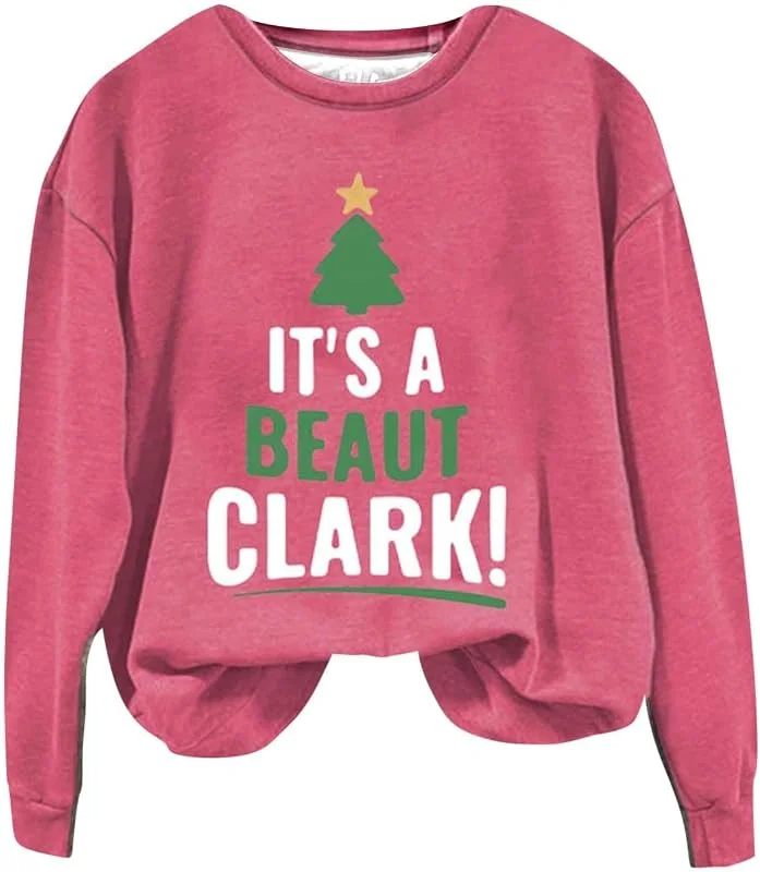 Generisch HUIFUAO Sudaderas de Feliz Navidad para mujer, suéter de Navidad para mujer, árbol de Navidad, manga larga, suéteres de Navidad para mujer — Ropa Navidad