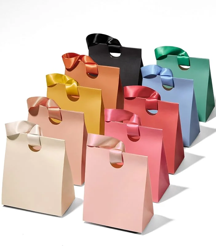 Visita la tienda de Vitalizart Vitalizart Bolsas Regalo Medianas con Asas Cinta, Set 10 Colores Mixtos — Envoltorio regalo